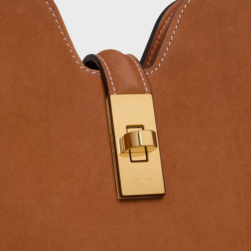 SMALL CAMILLE 16 SOFT BAG IN NUBUCK CALFSKIN - CAMEL - CAMILLE - 1 | CELINE