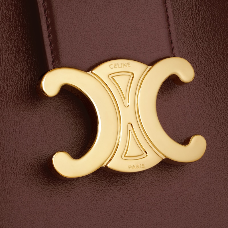 MEDIUM BUCKET LOUISE IN SMOOTH CALFSKIN - CHESTNUT - MORE LINES - 1 | CELINE