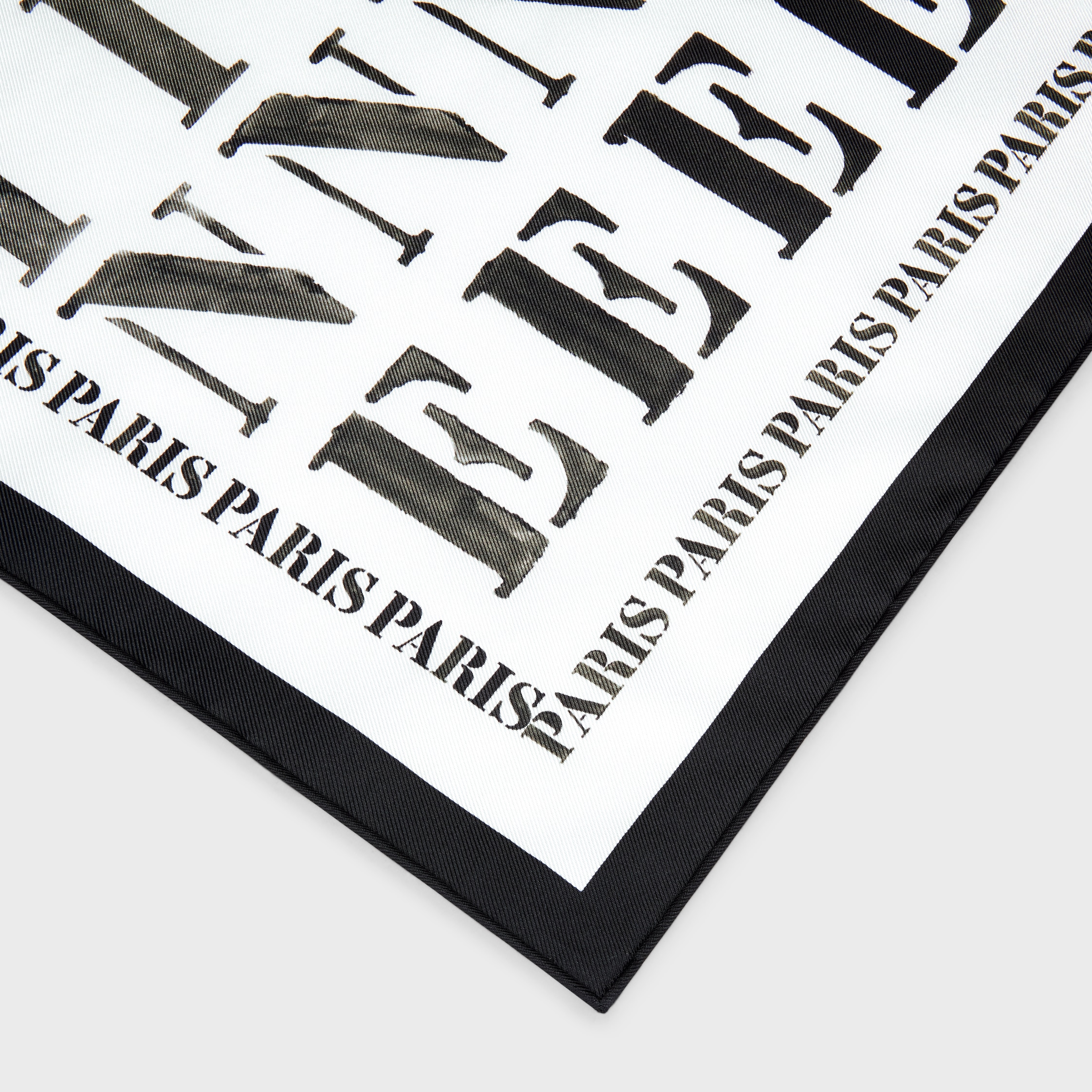 square IN silk twill - OPTIC WHITE/BLACK | CELINE