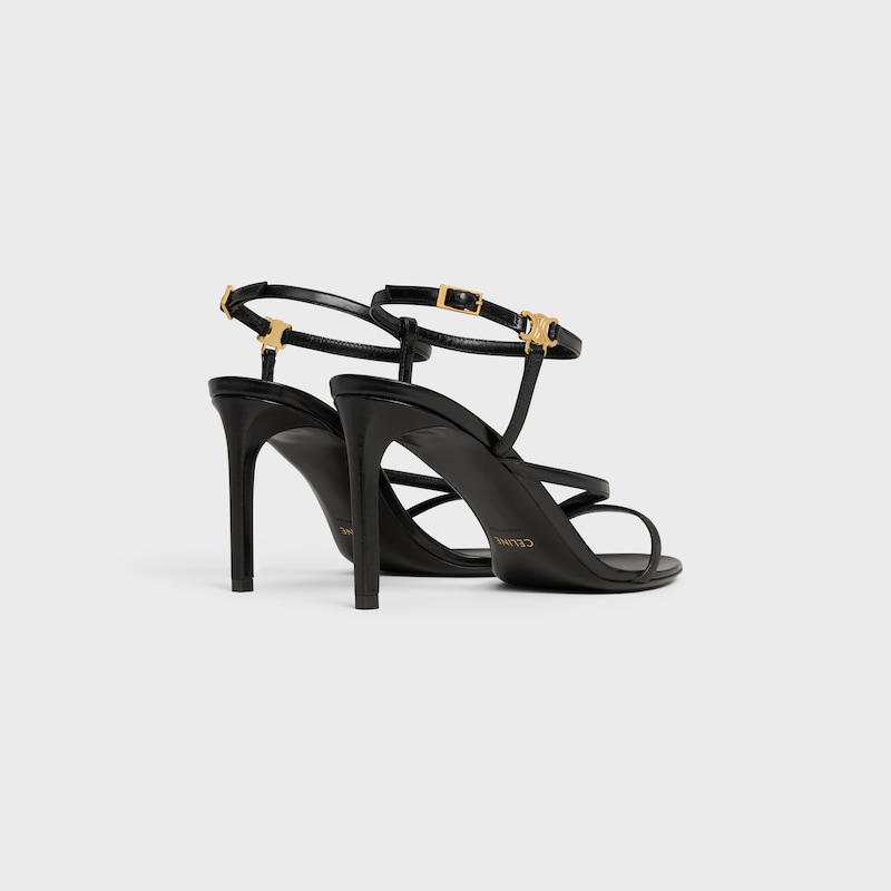 CELINE AVA SANDAL IN LAMBSKIN - BLACK -  - 1 | CELINE