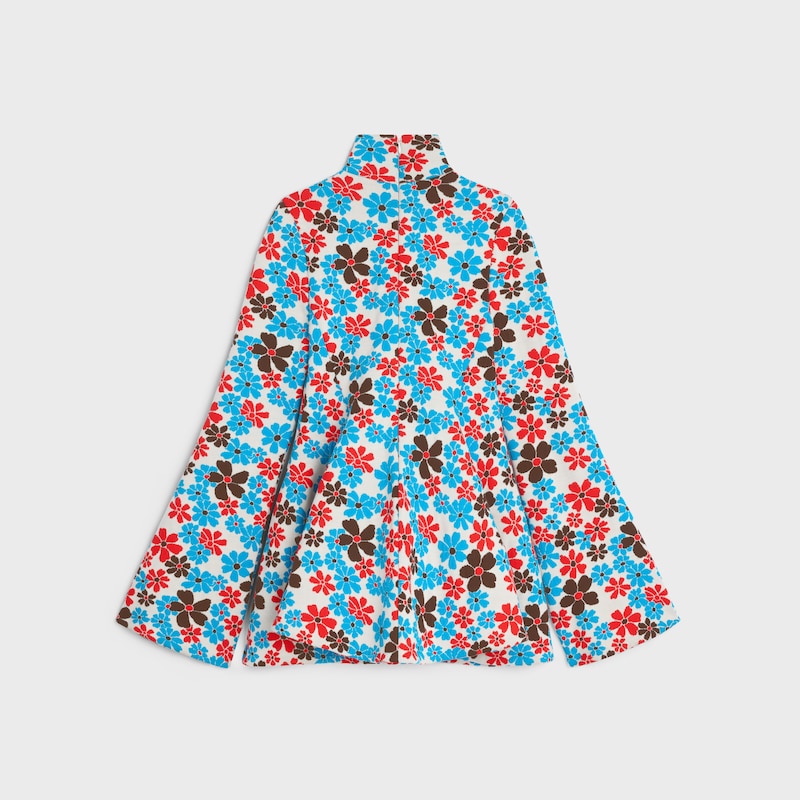 VESTIDO MIDI DE JACQUARD DE POLIAMIDA - BLANCO MULTICOLOR -  - 1 | CELINE