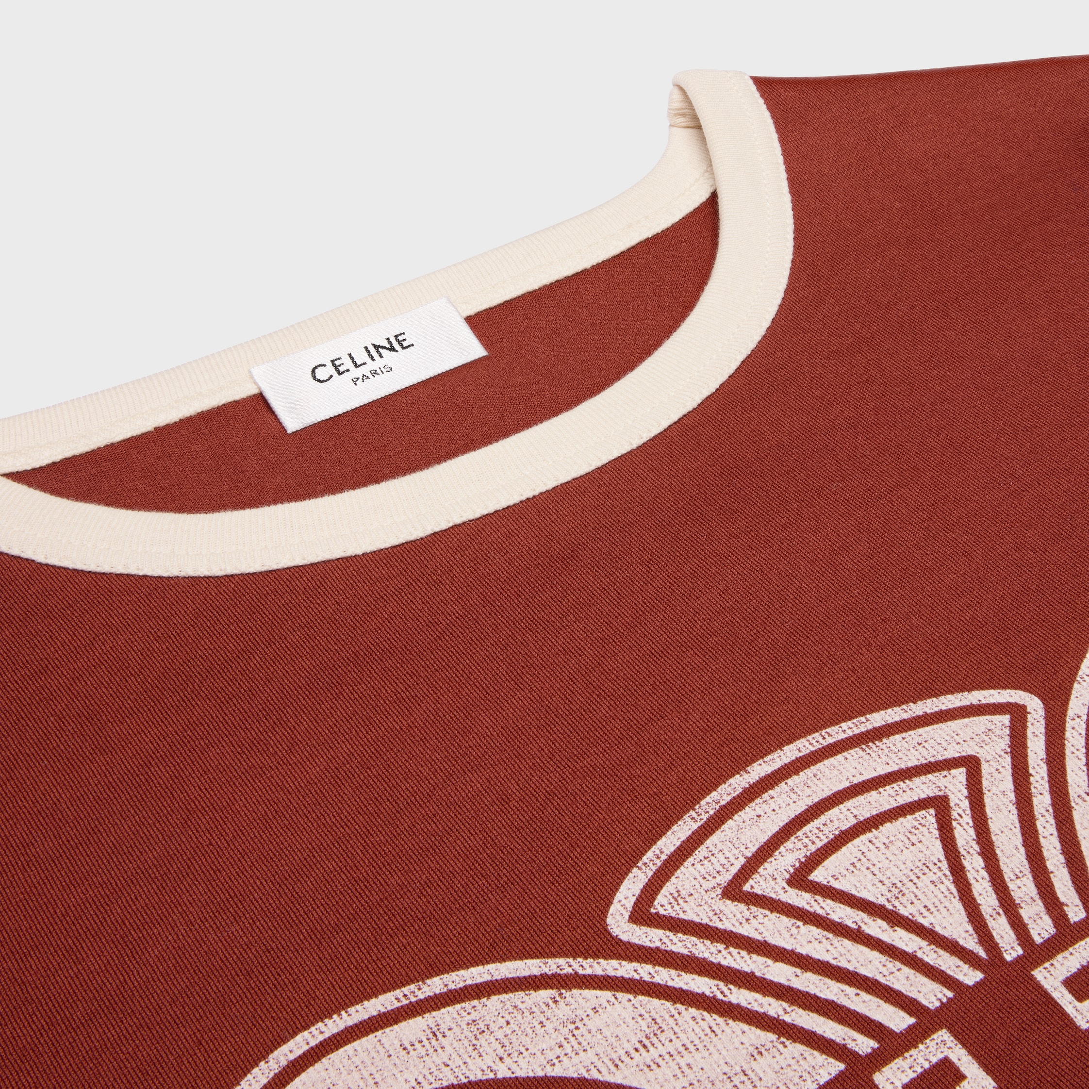 70's t-shirt IN cotton jersey - COGNAC/CREAM | CELINE