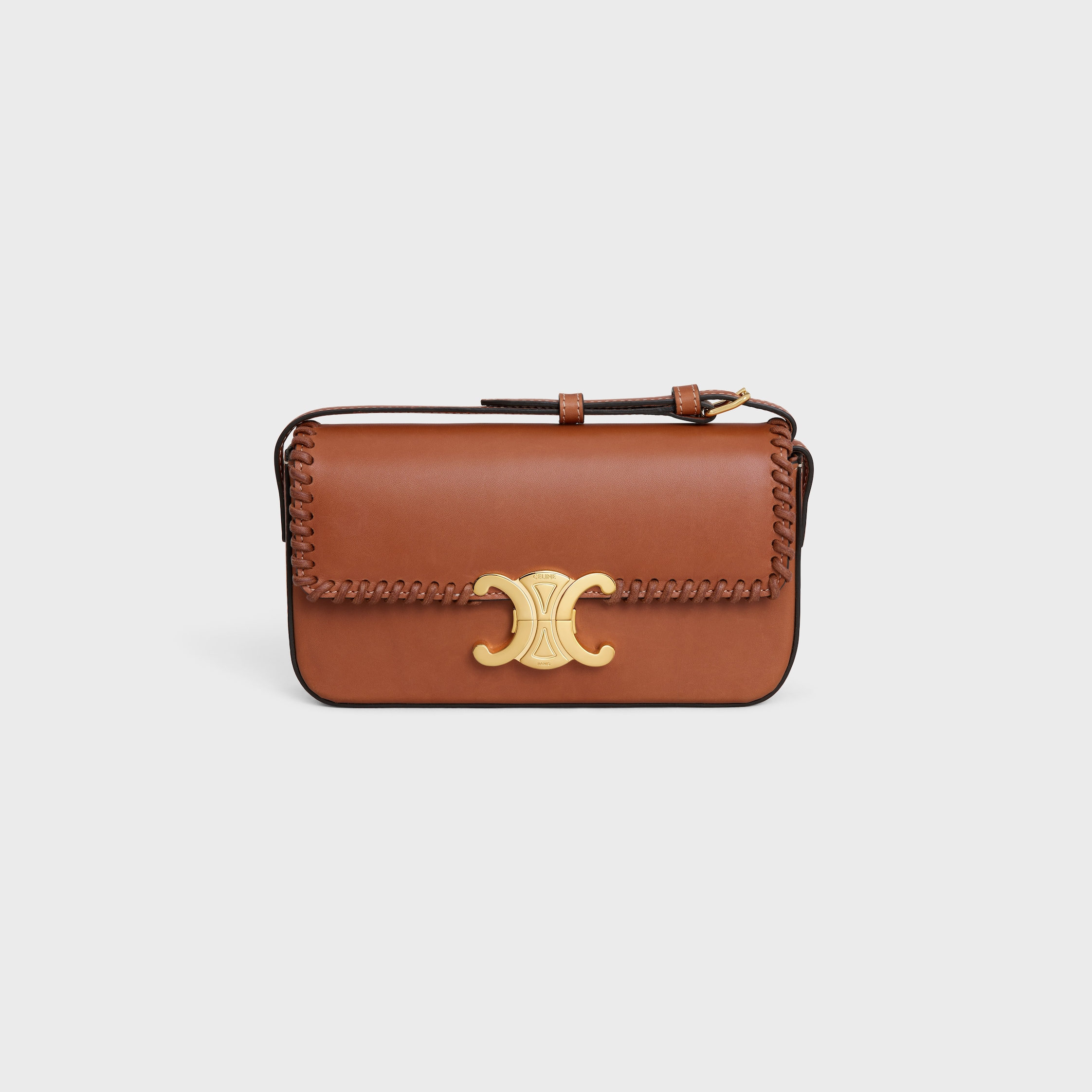 SHOULDER BAG CLAUDE IN BRAIDED NATURAL CALFSKIN - TAN | CELINE