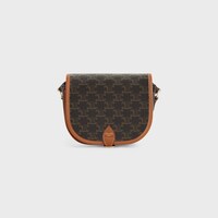 Bolso Folco mediano de lona Triomphe y piel de becerro - TOSTADO - BOLSOS EN BANDOLERA - 1 | CELINE