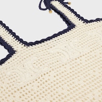 triomphe crop top in crochetted cotton - OFF WHITE -  - 2 | CELINE