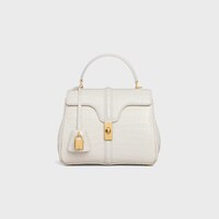 スモール 16（セーズ）バッグ / ポロサスクロコダイル - ホワイトコットン - クロスボディバッグ - 1 | CELINE
