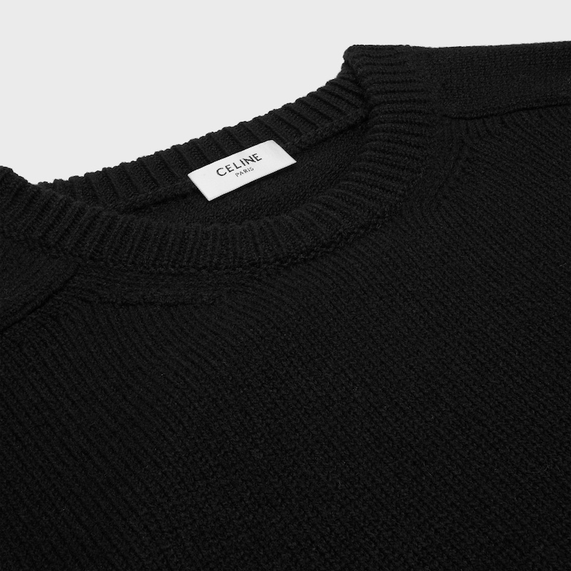 crew neck sweater IN WOOL AND CASHMERE - BLACK -  - 1 | CELINE