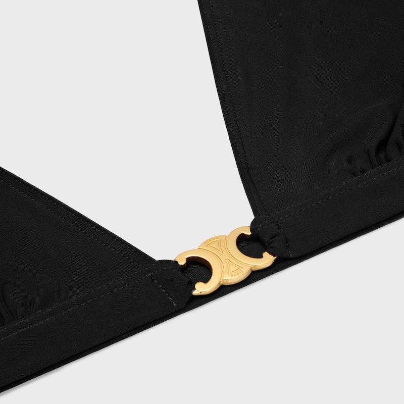 triangle top IN matte jersey - BLACK -  - 1 | CELINE