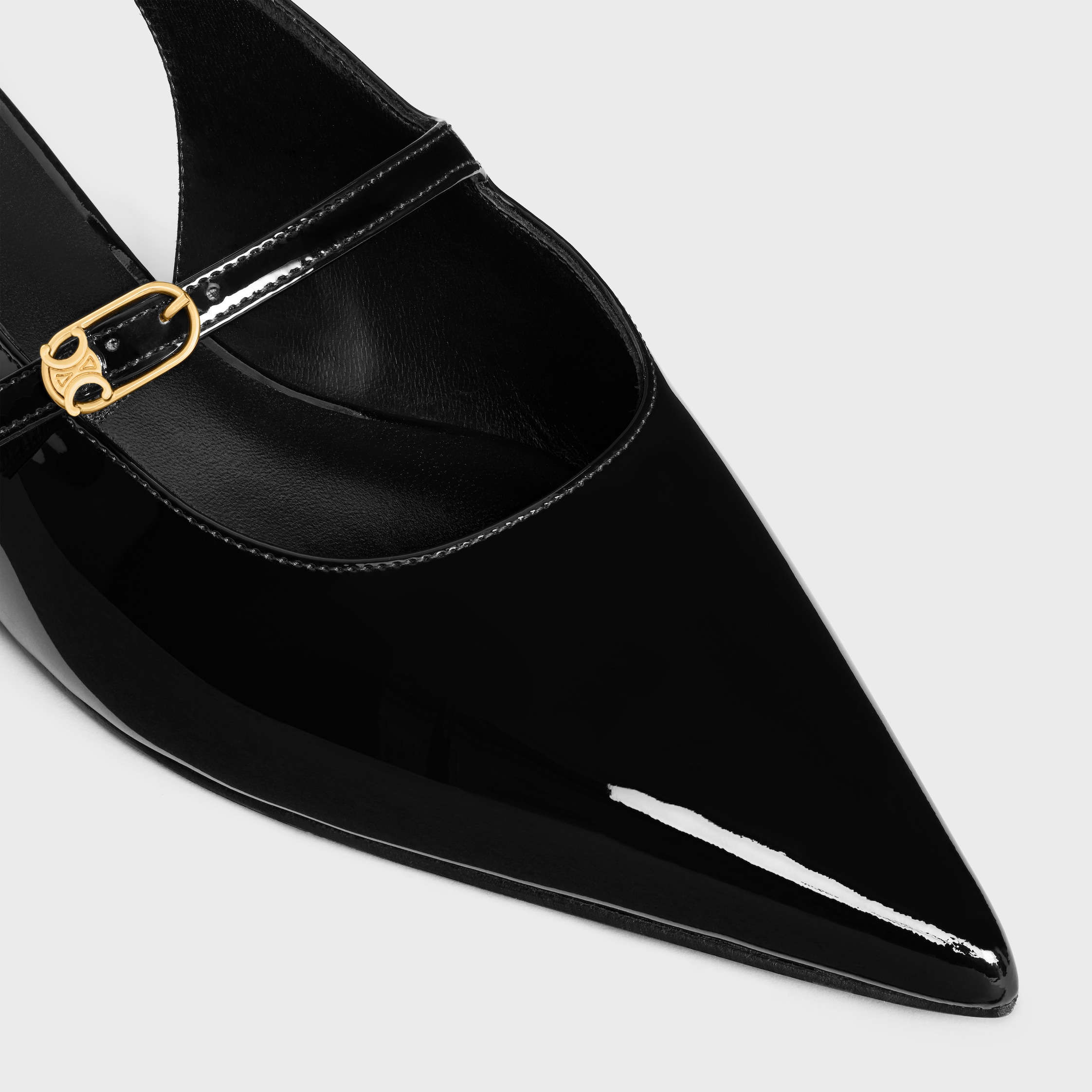 CELINE ジュディ フラットスリングバック / パテントカーフ