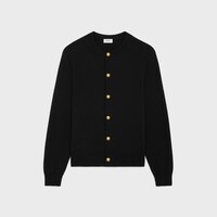 cardigan jacket in scottish cashmere - BLACK -  - 1 | CELINE