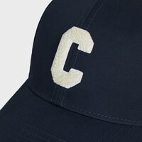 initial baseball cap in cotton - MARINE -  - 1 | CELINE