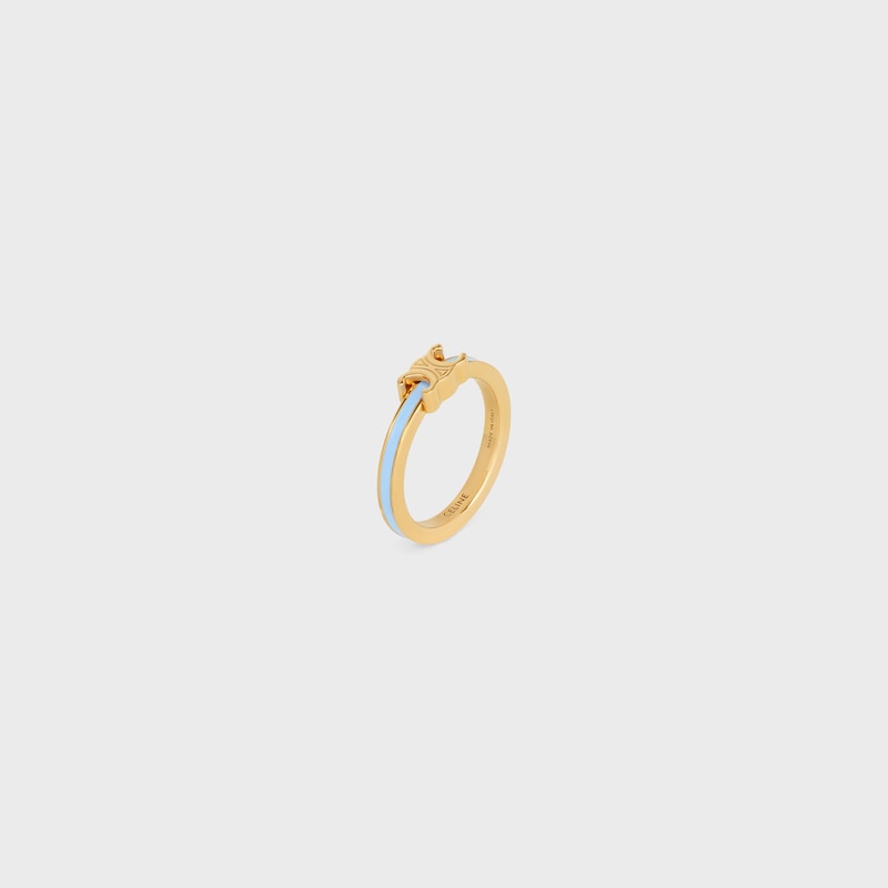 Bague Triomphe en &Eacute;mail et Laiton Dor&eacute; - Bleu Clair / Dor&eacute; -  - 1 | CELINE