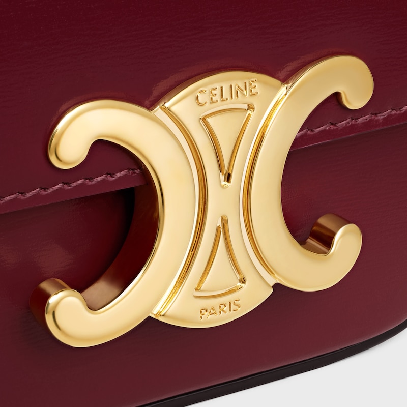 CLAUDE亮澤牛皮革迷你飾鍊手袋 - 淺勃艮第紅 - 更多款式 - 1 | CELINE