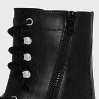 CELINE TRIOMPHE RANGERS MID LACE-UP BOOT in SHINY BULL - BLACK -  - 1 | CELINE
