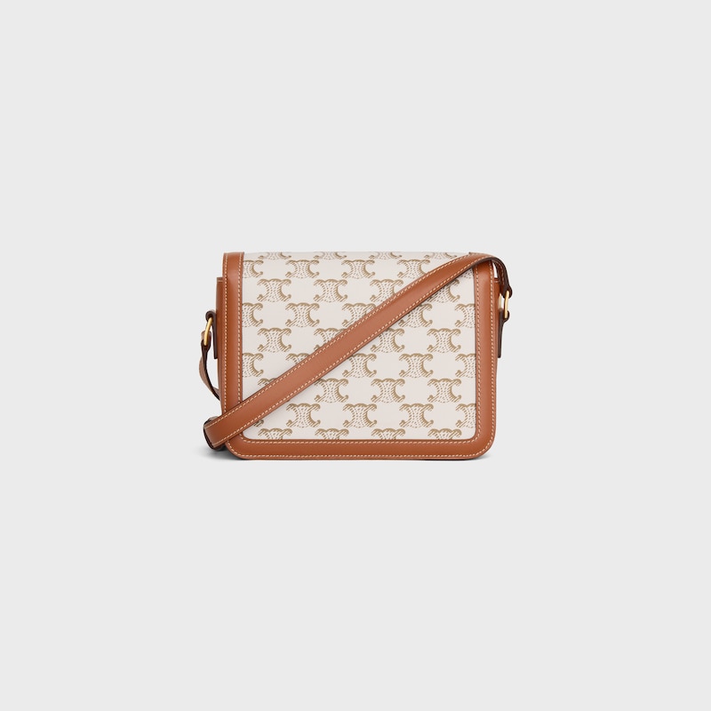 TEEN TRIOMPHE BAG IN Triomphe Canvas and Calfskin - WHITE - TRIOMPHE CANVAS - 1 | CELINE