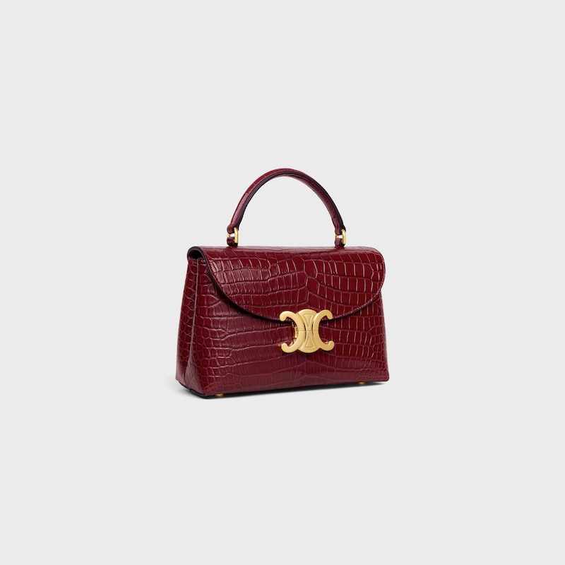 TEEN NINO BAG IN POROSUS CROCODILE - LIGHT BURGUNDY - EXCLUSIVE SELECTION - 1 | CELINE