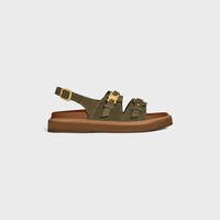 CELINE - TIPPI TRIOMPHE SANDAL IN SUEDE CALFSKIN - LIGHT KHAKI -  - 1 | CELINE