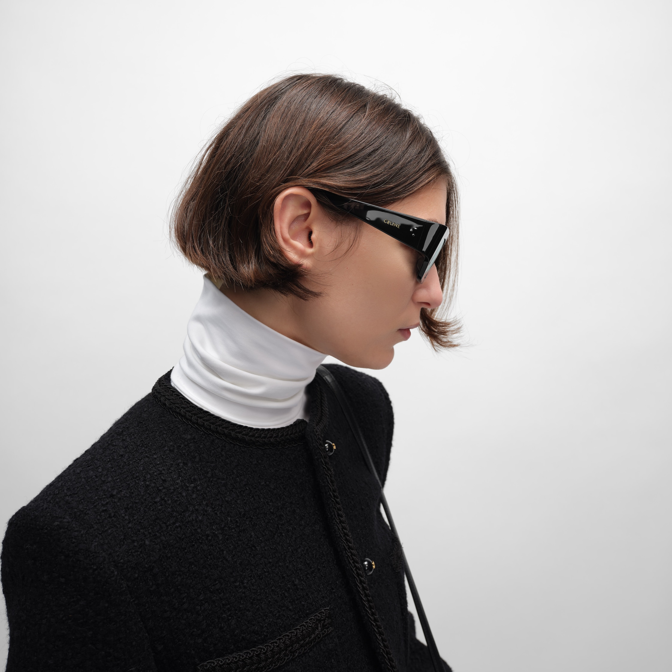 Graphic S333 sunglasses in Acetate - BLACK | CELINE