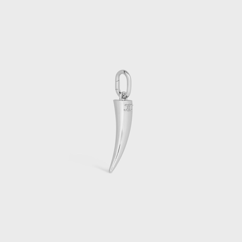 Celine Charms Horn in Brass with Rhodium Finish - SILVER - CHARMS - 1 | CELINE