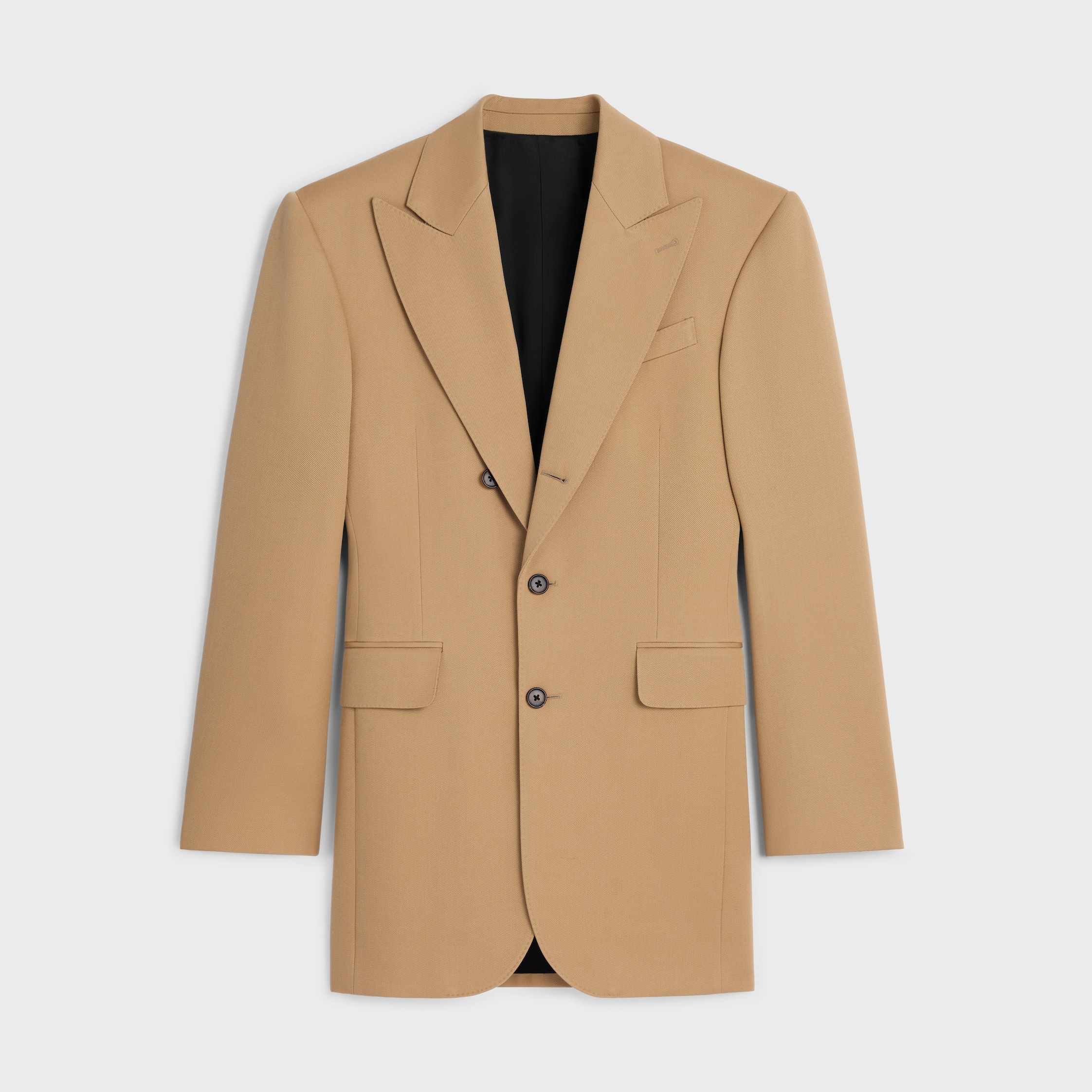 colonne jacket IN DIAGONAL WOOL - CARAMEL | CELINE