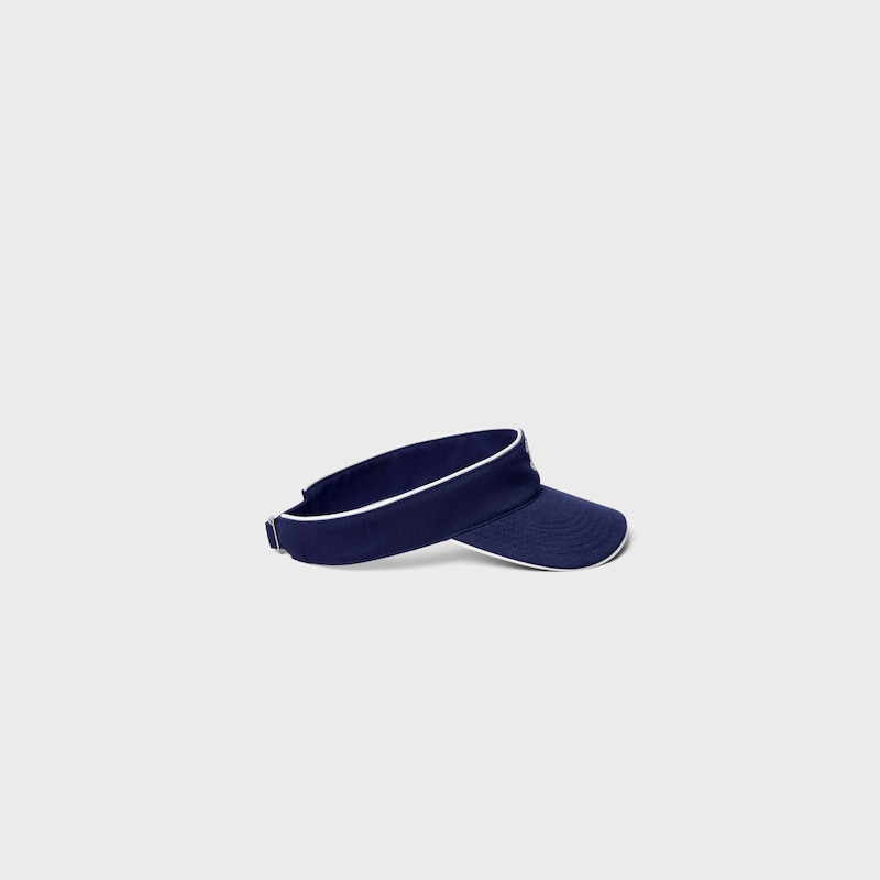triomphe visor IN WASHED COTTON GABARDINE - NAVY / WHITE -  - 1 | CELINE