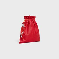 SMALL CRYSTAL POUCH IN LAMBSKIN AND SILK - Ultra Red - MORE LINES - 2 | CELINE