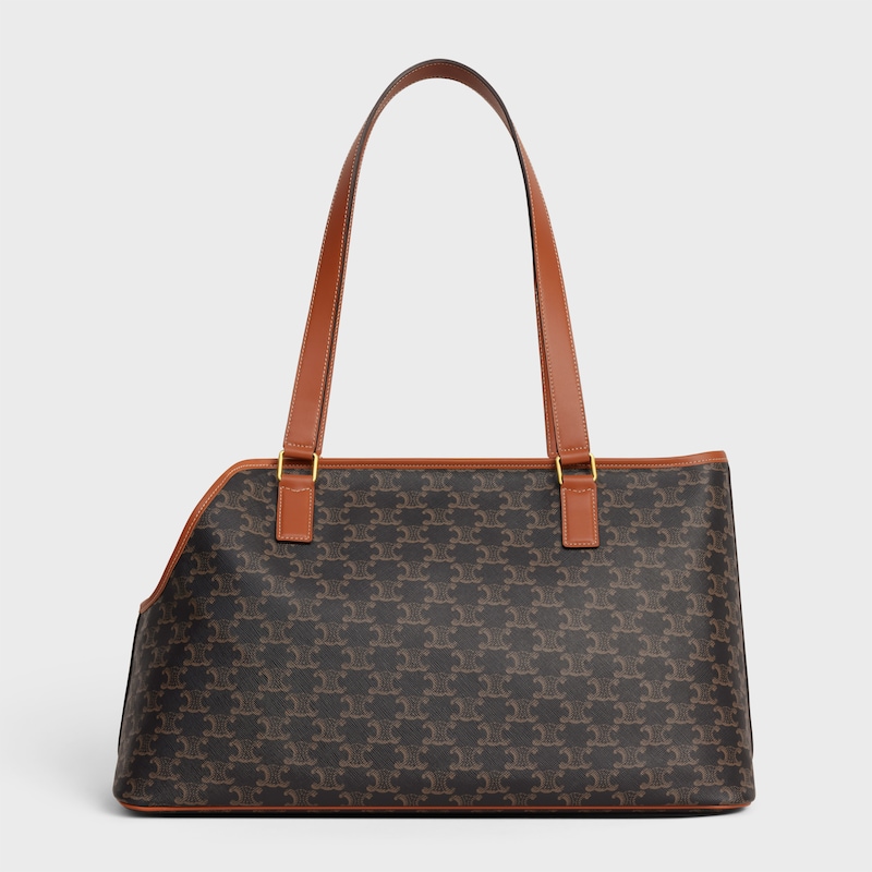 DOG CABAS標誌印花牛皮革手袋 - 棕黃色 - 宠物犬配饰 - 1 | CELINE