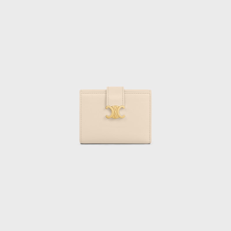 FINE STRAP WALLET NINO IN SUPPLE GRAINED CALFSKIN - CREAM - WALLETS - 1 | CELINE