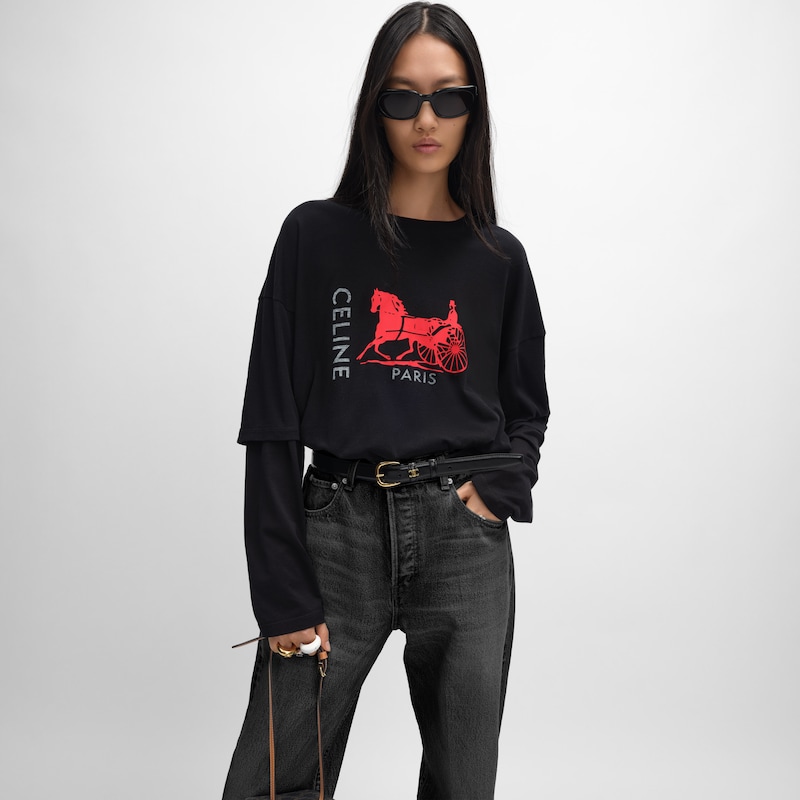 双层T恤 - 黑色/红色/白色 -  - 1 | CELINE