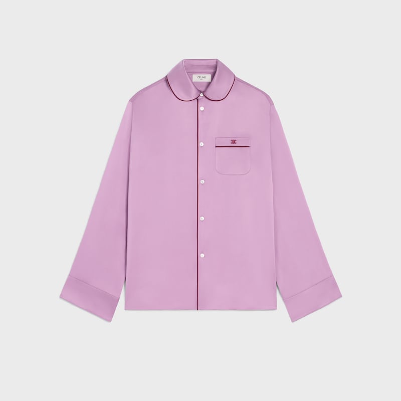 pyjama shirt IN silk satin - GLYCINE -  - 1 | CELINE