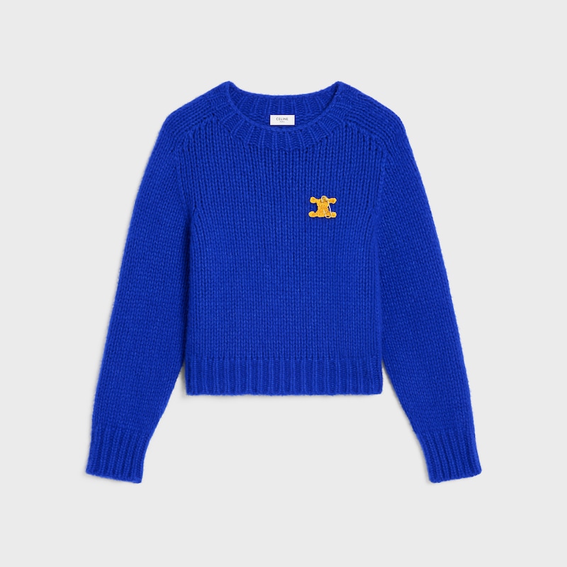 crewneck sweater IN cashmere and silk - ROYAL BLUE -  - 1 | CELINE