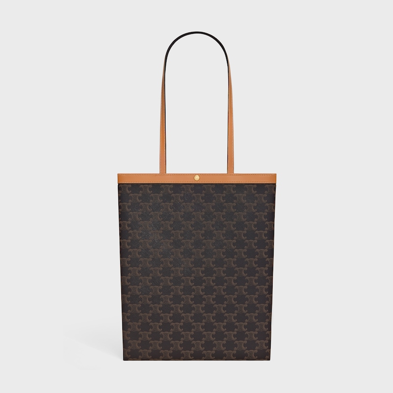 MEDIUM FLAT SHOPPER IN TRIOMPHE CANVAS - HONEY - HOBO AND TOTE BAGS - 1 | CELINE