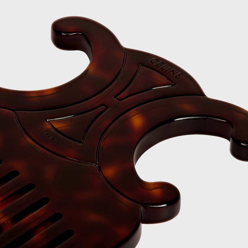 醋酸纖維Triomphe髮梳 - 深玳瑁色 - 美妝配件 - 1 | CELINE