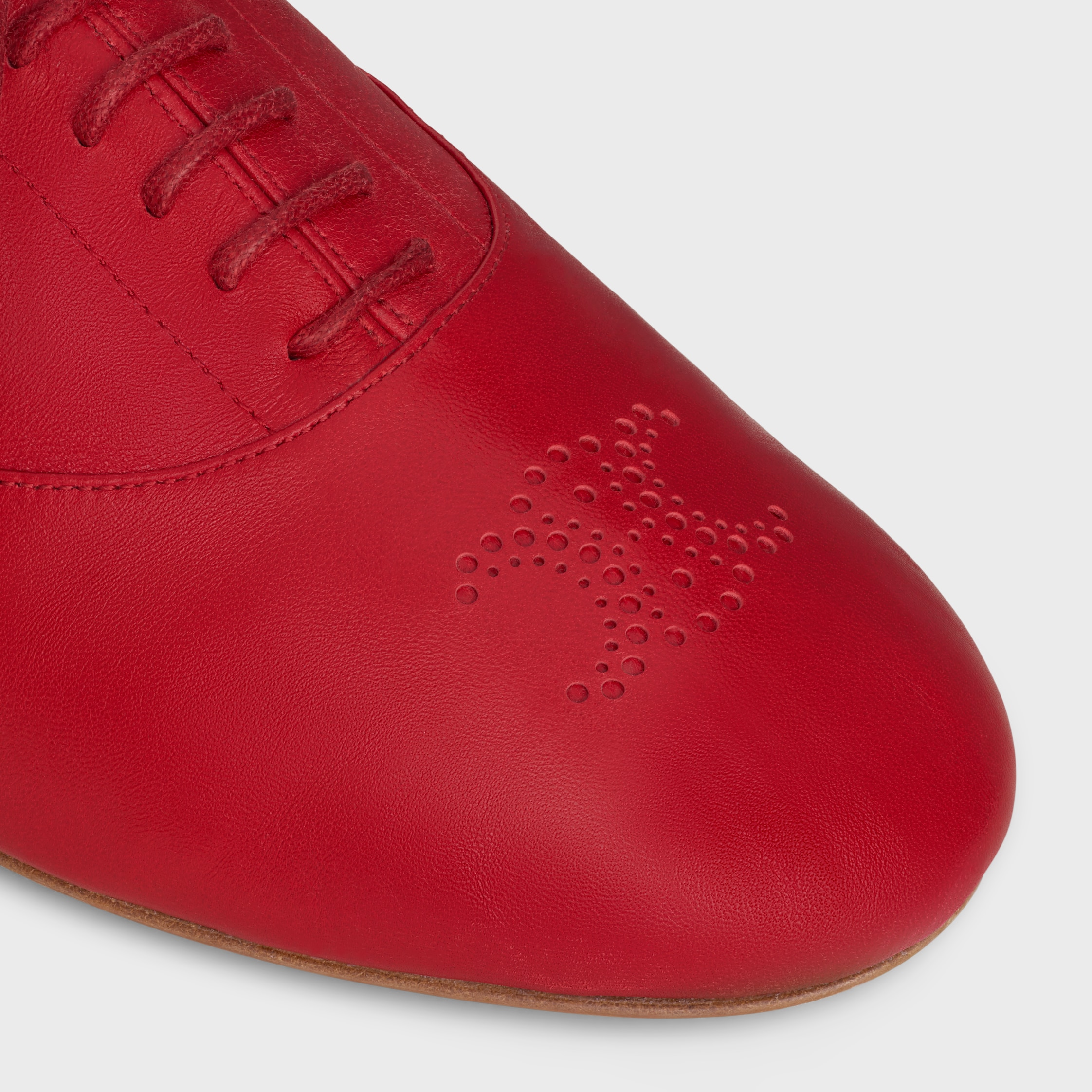 CELINE LISE PERFORATED TRIOMPHE RICHELIEU IN LAMBSKIN - RED | CELINE