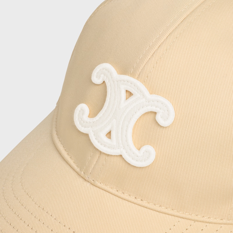 Triomphe水洗棉質棒球帽 - 夏威夷果色 -  - 1 | CELINE