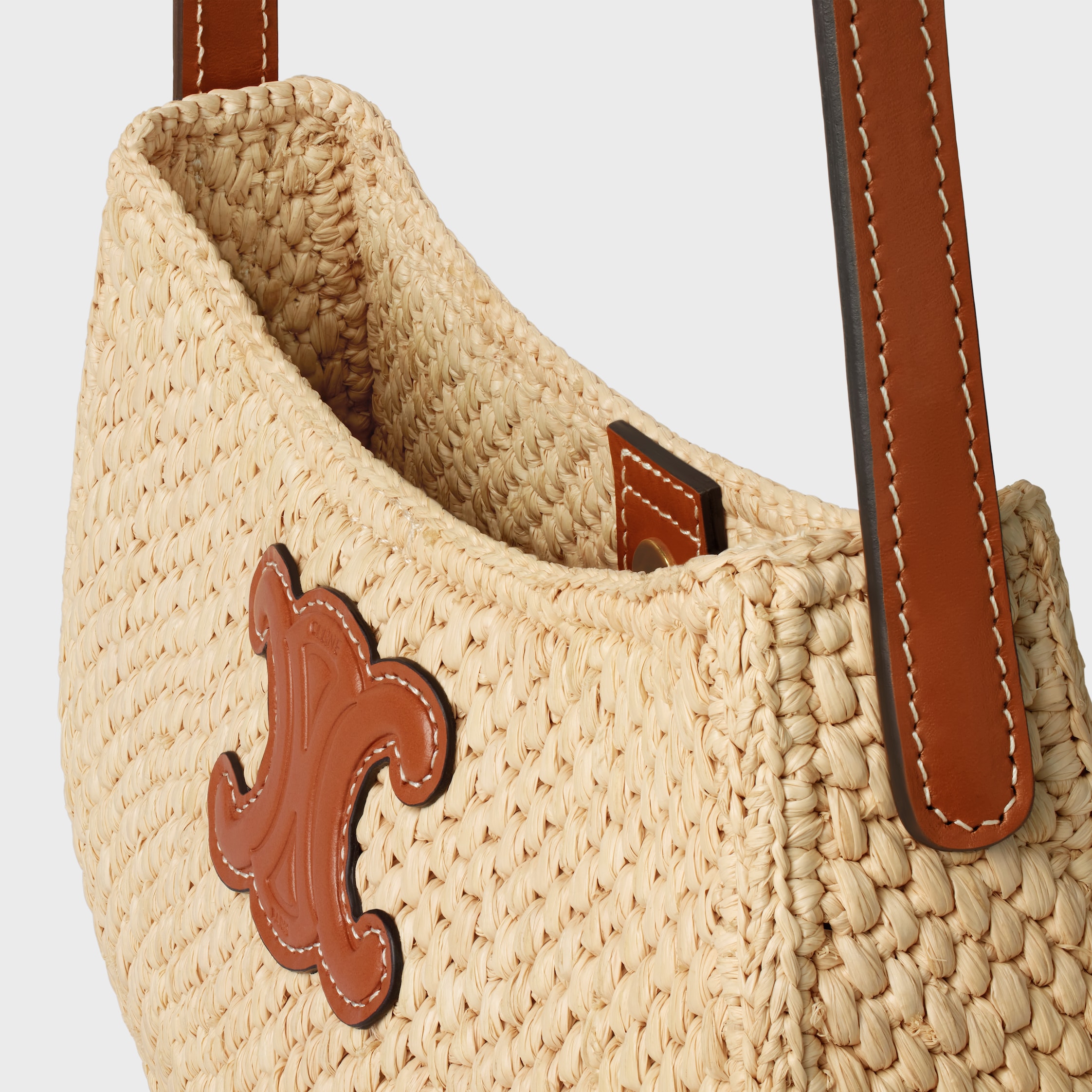 CELINE ♪ ミディアム ティリー バッグ ラフィア 119722GNR02NT MEDIUM TILLY BAG IN RAFFIA AND CALFSKIN - | CELINE