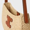 MEDIUM TILLY BAG IN RAFFIA AND CALFSKIN - NATURAL / TAN - CLASSIC PANIER - 5 | CELINE