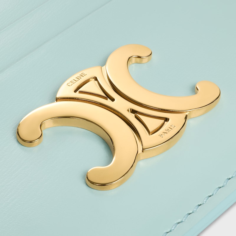 CARD HOLDER TRIOMPHE IN Shiny calfskin - POWDER BLUE - NEW - 1 | CELINE