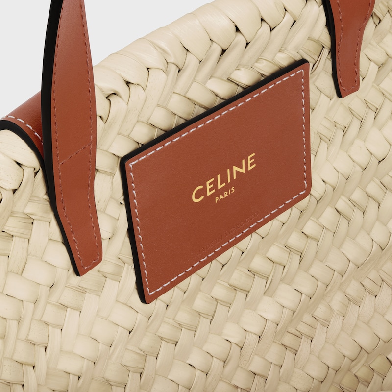 BOLSO TEEN CELINE CLASSIC PANIER DE HOJAS DE PALMA Y PIEL DE BECERRO - TOSTADO - SUMMER SELECTION - 1 | CELINE