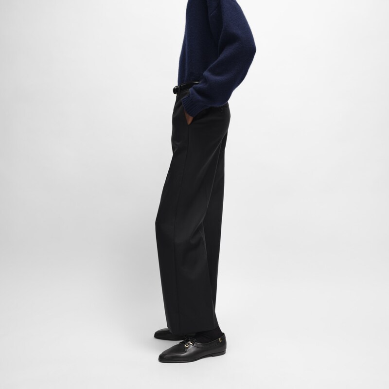 ethan trousers IN mohair wool - BLACK -  - 1 | CELINE