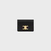 CARD HOLDER WITH FLAP TRIOMPHE IN Shiny calfskin - BLACK - TRIOMPHE - 1 | CELINE