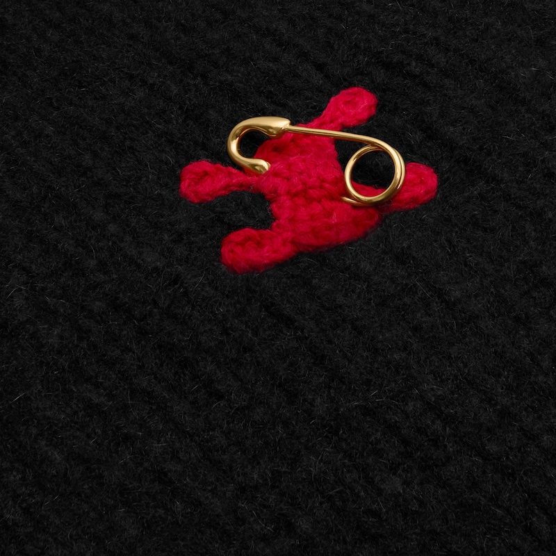 cardigan IN cashmere silk - BLACK/RED -  - 1 | CELINE