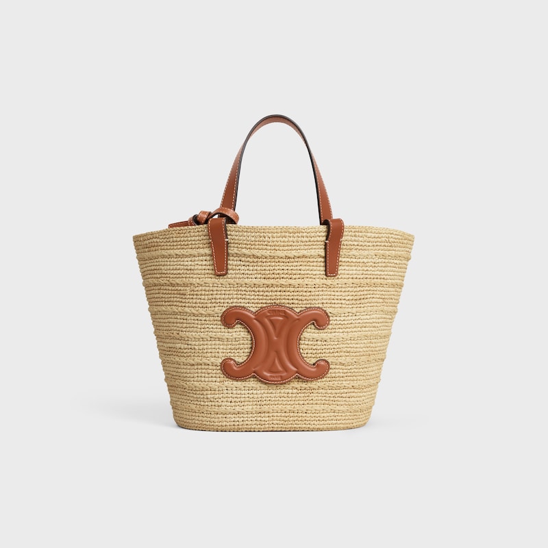 TEEN SUPPLE CELINE CLASSIC PANIER IN Raffia and calfskin - TAN - NEW COLLECTION - 1 | CELINE