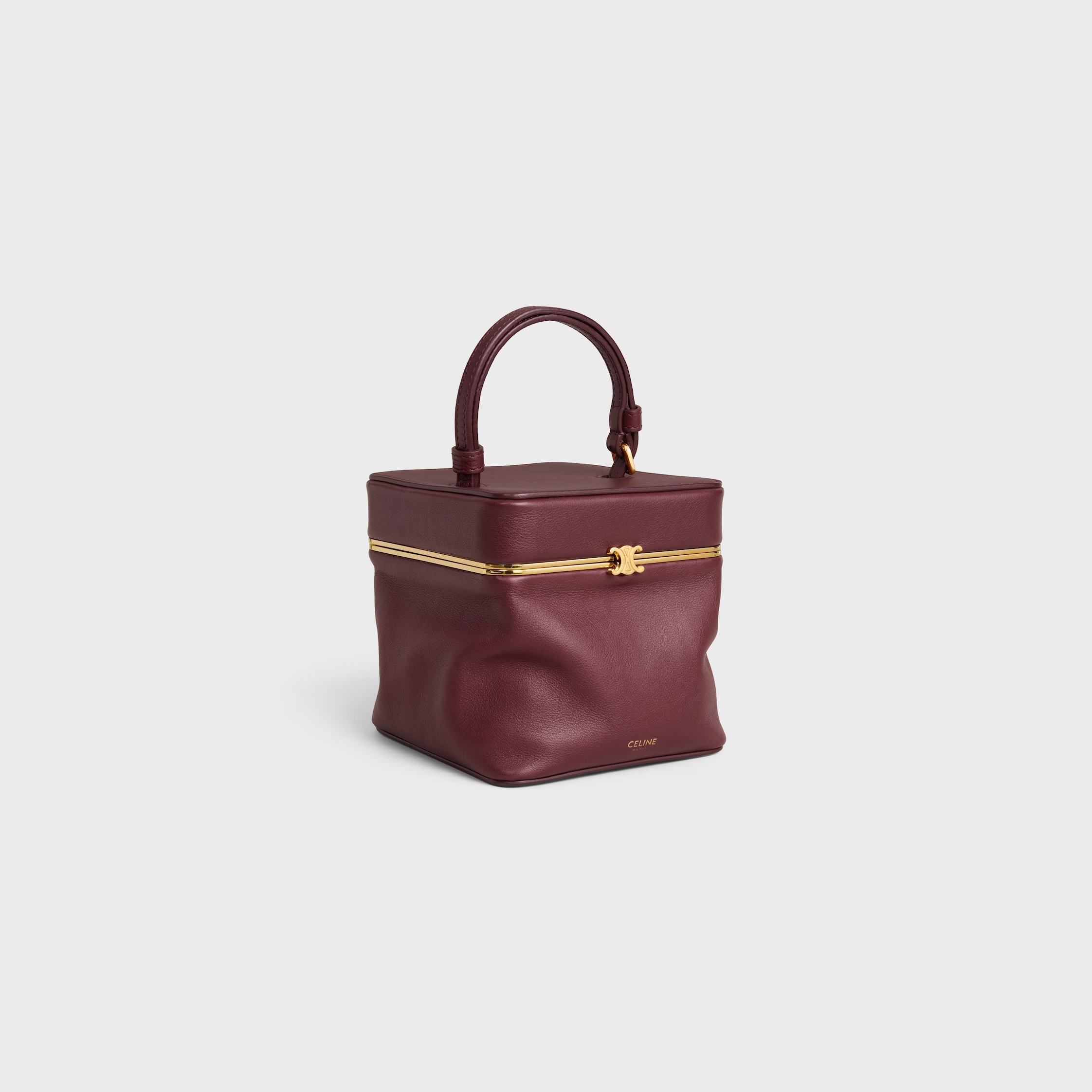 SMALL TRIOMPHE FRAME IN SUPPLE CALFSKIN - SYRAH | CELINE