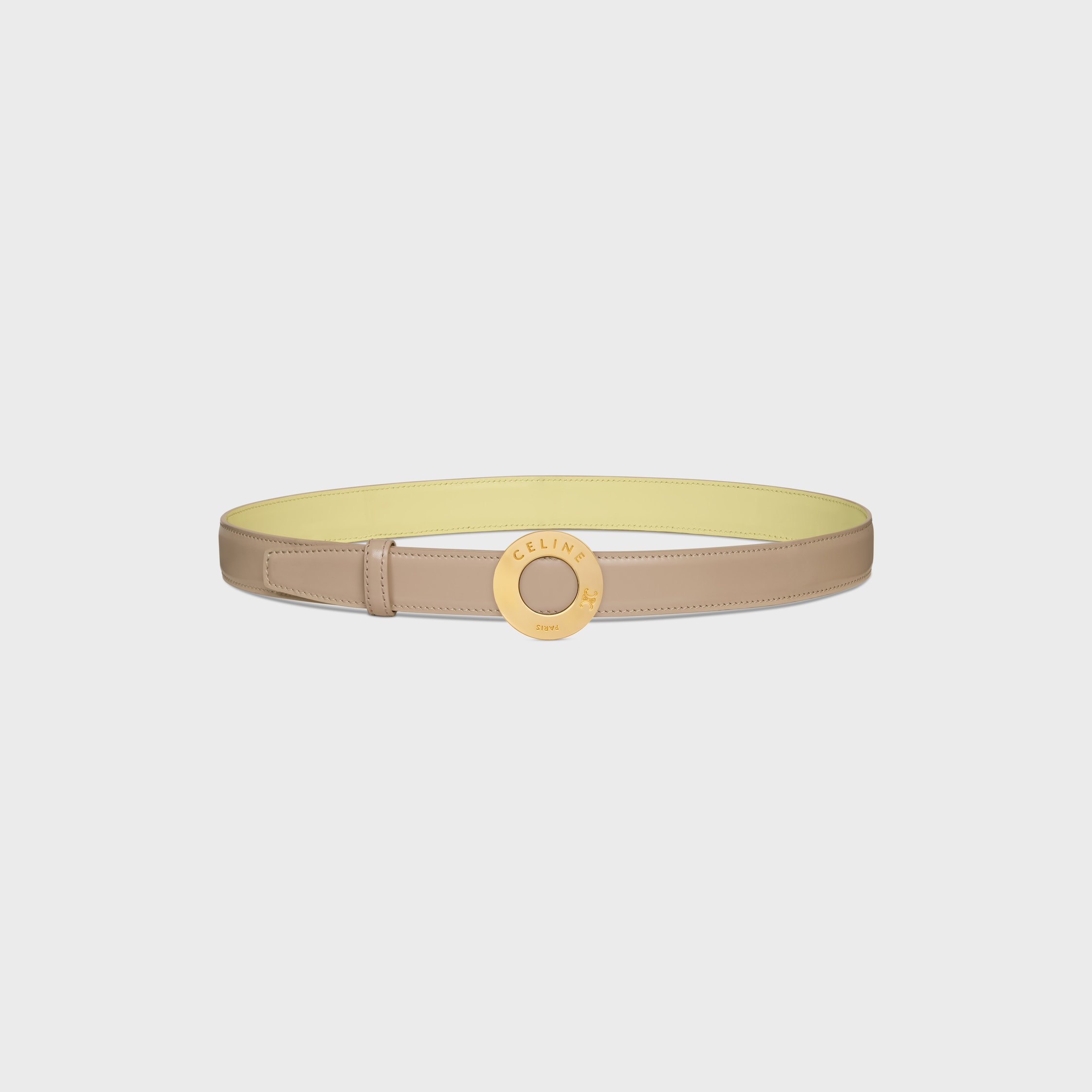 CELINE DISC BUCKLE & REVERSIBLE STRAP 25MM - SAFARI / CITRUS | CELINE