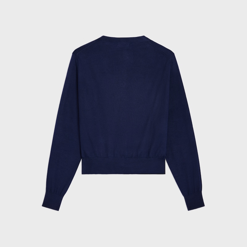 cardigan IN thin cashmere - NAVY -  - 1 | CELINE