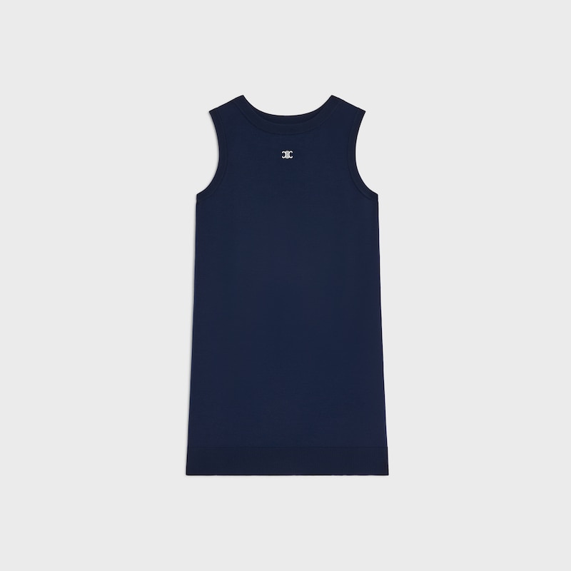 精細羊毛迷你連身裙 - 深藍色 -  - 1 | CELINE