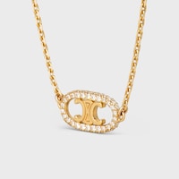 Maillon Triomphe Bracelet in Yellow Gold and Diamonds - Yellow Gold & White -  - 2 | CELINE