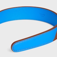 CELINE BICOLOR HEADBAND IN LAMBSKIN - BROWN / ULTRA BLUE - HAIR ACCESSORIES - 2 | CELINE