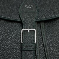 LARGE BACKPACK FOLCO IN GRAINED CALFSKIN - NIGHT GREEN - BACKPACKS - 1 | CELINE